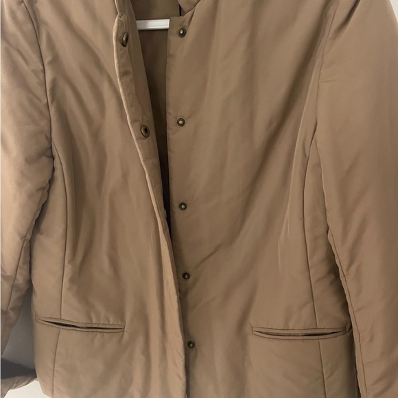 Calvin Klein Jacket Size Medium Coco Brown Color Snap Front Closure Side Pockets - Picture 3 of 5